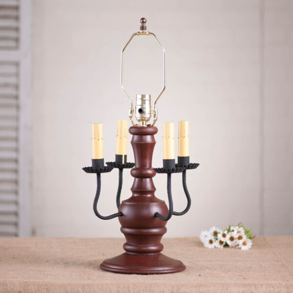 Sturbridge Red Cedar Creek Wood Table Lamp Base in Sturbridge Red Lamp Bases