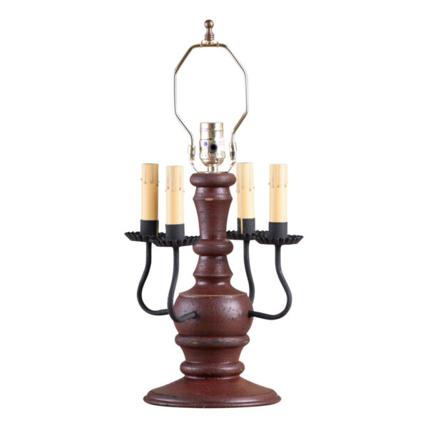 Americana Plantation Red Cedar Creek Wood Table Lamp Base in Americana Red