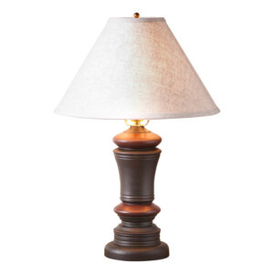 Sturbridge Black with Red Stripe Peppermill Lamp in Black with Fabric Linen Shade