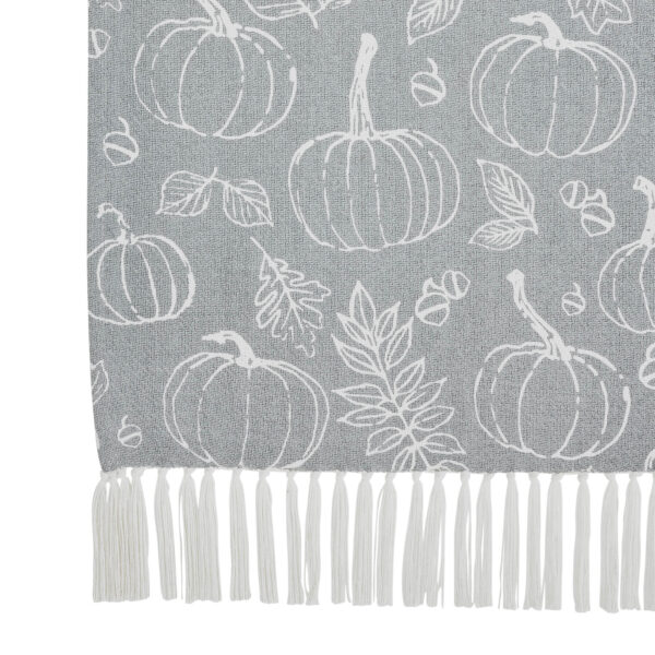 VHC-84013-Silhouette Pumpkin Grey Throw 50x60