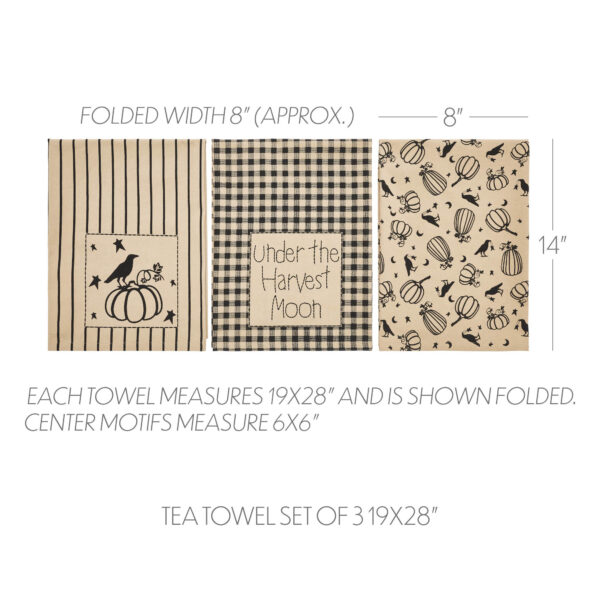 VHC-84024 - Raven Harvest Tea Towel Set of 3 19x28