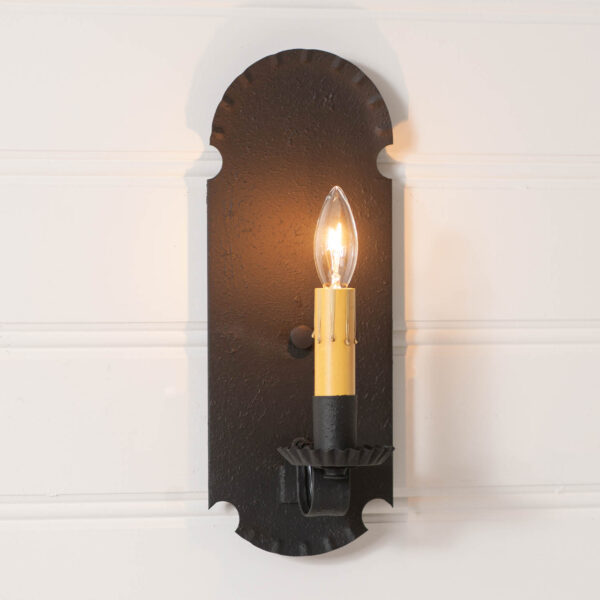 Textured Black Apothecary Sconce in Textured Black Wired Sconces