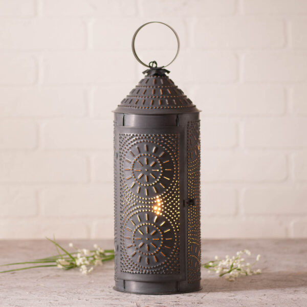Kettle Black 18-Inch Chimney Lantern in Kettle Black Accent Lights