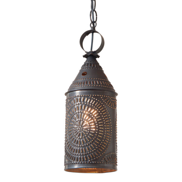Kettle Black 15-Inch Electrified Hanging Lantern in Kettle Blac