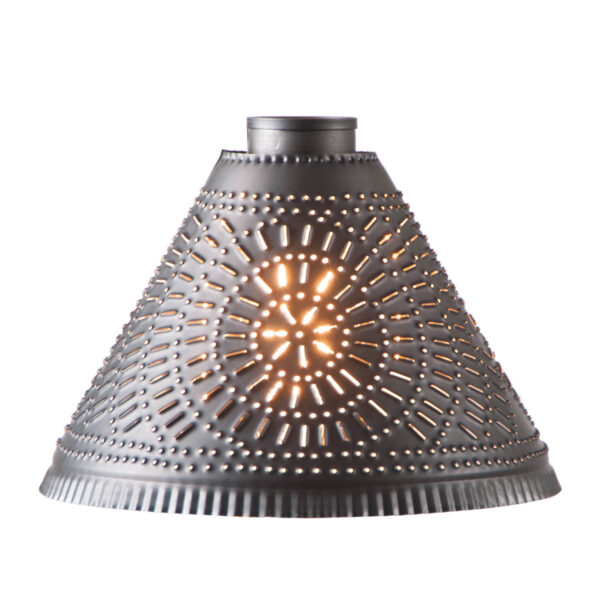 Kettle Black Large Franklin Light Shade with Chisel Design in Kettle Black Lamp Shades