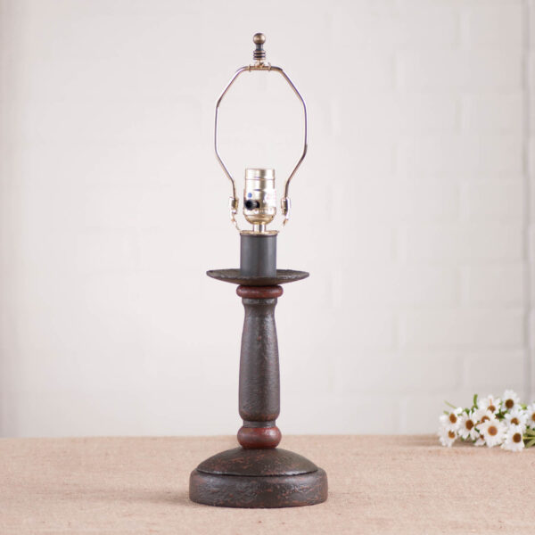 Americana Espresso with Red Stripe Butcher's Lamp Base in Americana Espresso Lamp Bases