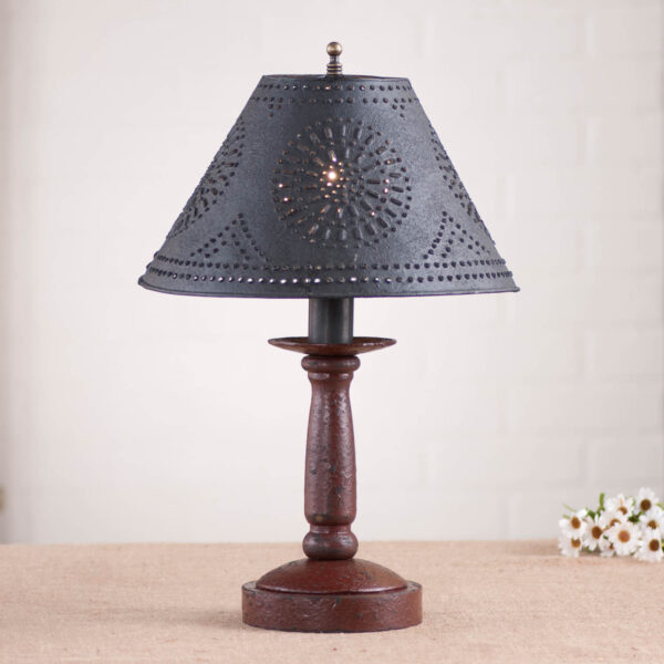 Americana Plantation Red Butcher's Lamp in Americana Red with Textured Metal Shade Lamps