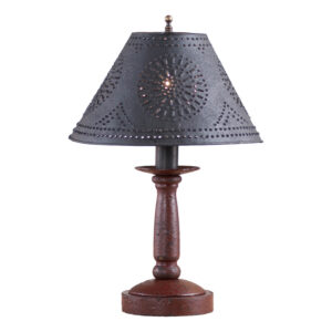 Americana Plantation Red Butcher's Lamp in Americana Red with Textured Metal Shade