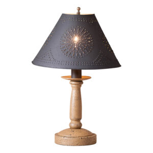 Americana Pearwood Butcher's Lamp in Americana Pearwood with Textured Metal Shade