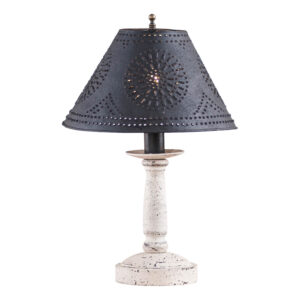 Americana White Butcher's Lamp in Americana White with Textured Metal Shade