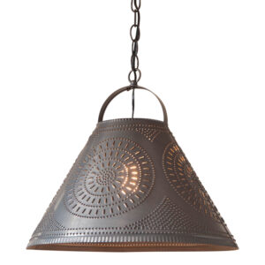 Kettle Black Homestead Shade Light with Chisel in Kettle Black