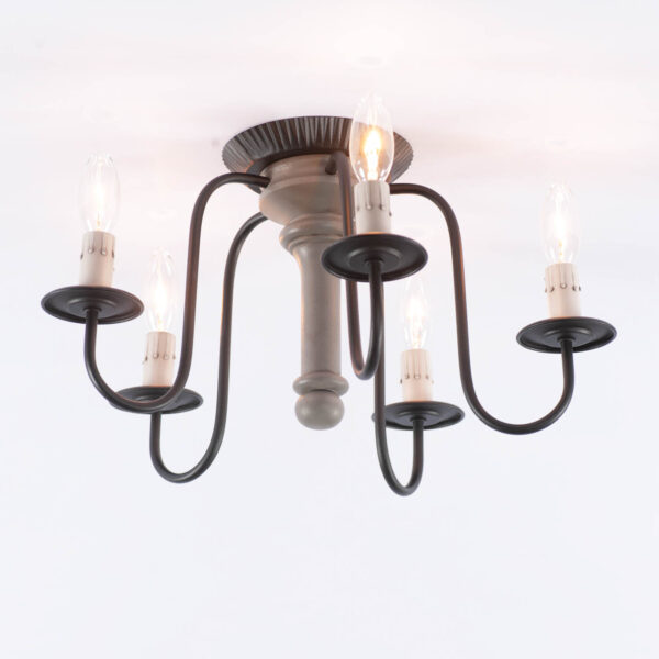 Earl Gray 5-Light Berkshire Semi-Flush Mount Wood Ceiling Light in Earl Gray Ceiling Lights