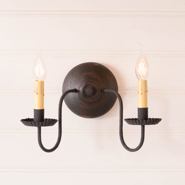 Americana Black Ashford Wall Sconce in Black Wired Sconces