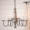 Earl Gray 6-Arm Large Norfolk Wood Chandelier in Earl Gray Chandeliers - Wood