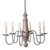 Earl Gray 6-Arm Large Norfolk Wood Chandelier in Earl Gray