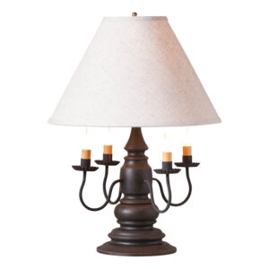 Americana Black Harrison Lamp in Americana Black with Linen Fabric Shade