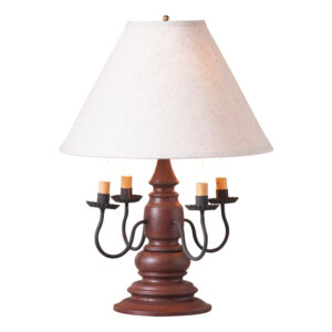 Americana Plantation Red Harrison Lamp in  Americana Red with Linen Fabric Shade