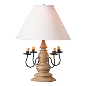 Americana Pearwood Harrison Lamp in Americana Pearwood with Linen Fabric Shade