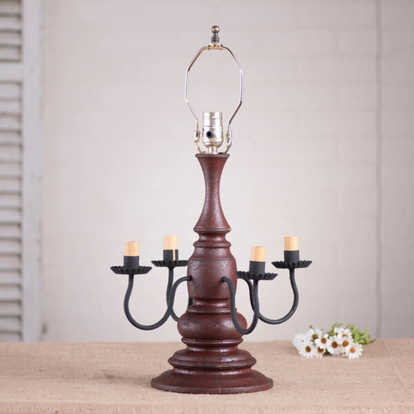 Americana Plantation Red Harrison Lamp Base in Americana Red Lamp Bases