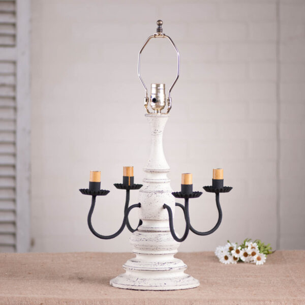 Americana White Harrison Lamp Base in Americana White Lamp Bases