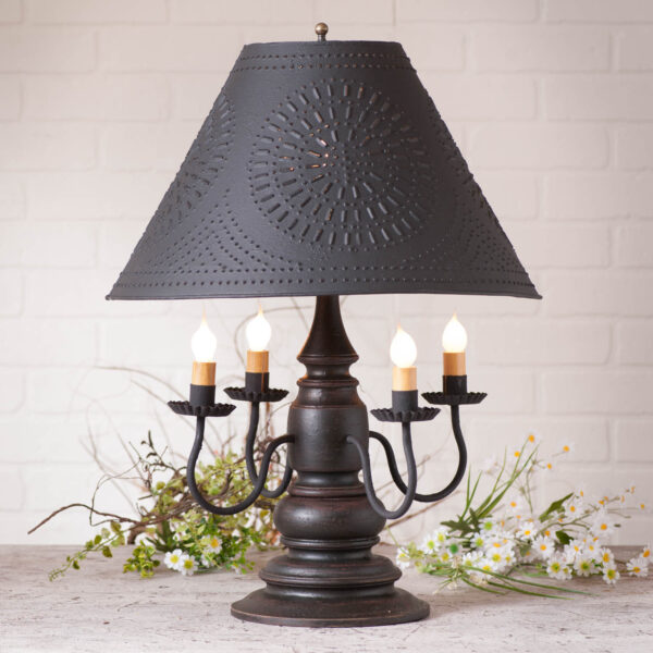 Americana Black Harrison Lamp in Americana Black with Textured Metal Shade Lamps