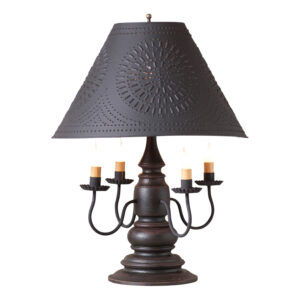 Americana Black Harrison Lamp in Americana Black with Textured Metal Shade