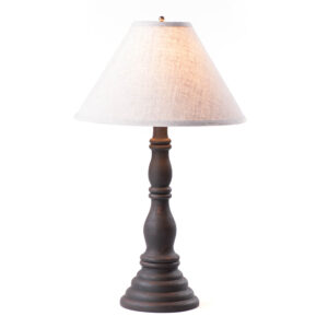 Hartford Black Davenport Wood Table Lamp in Hartford Black with Fabric Linen Shade