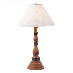 Hartford Pumpkin Davenport Wood Table Lamp in Hartford Pumpkin with Fabric Linen Shade