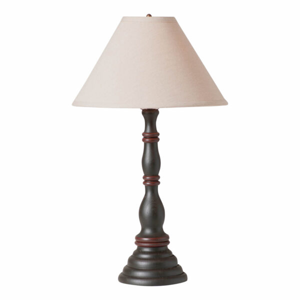 Rustic Black Devenport Wood Table Lamp in Rustic Black with Fabric Linen Shade