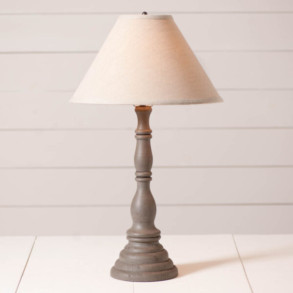 Buttermilk Devenport Wood Table Lamp in Earl Gray with Fabric Linen Shade Lamps