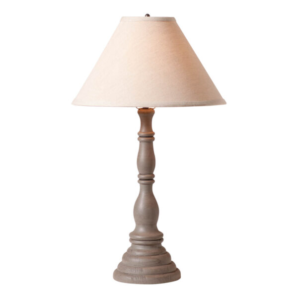 Buttermilk Devenport Wood Table Lamp in Earl Gray with Fabric Linen Shade