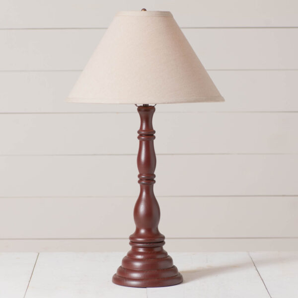 Rustic Red Davenport Wood Table Lamp in Rustic Red with Fabric Linen Shade Lamps