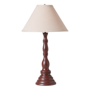 Rustic Red Davenport Wood Table Lamp in Rustic Red with Fabric Linen Shade