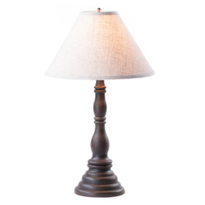 Americana Black Davenport Wood Table Lamp in Americana Black with Fabric Linen Shade