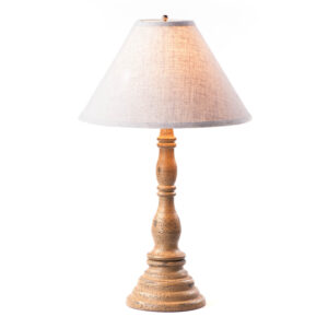Americana Pearwood Davenport Wood Table Lamp in Americana Pearwood with Fabric Linen Shade