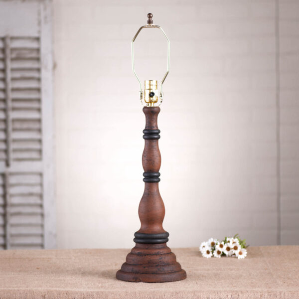 Hartford Pumpkin over Black Davenport Wood Table Lamp Base in Hartford Pumpkin Lamp Bases