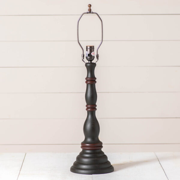 Rustic Black Davenport Wood Table Lamp Base in Rustic Black Lamp Bases