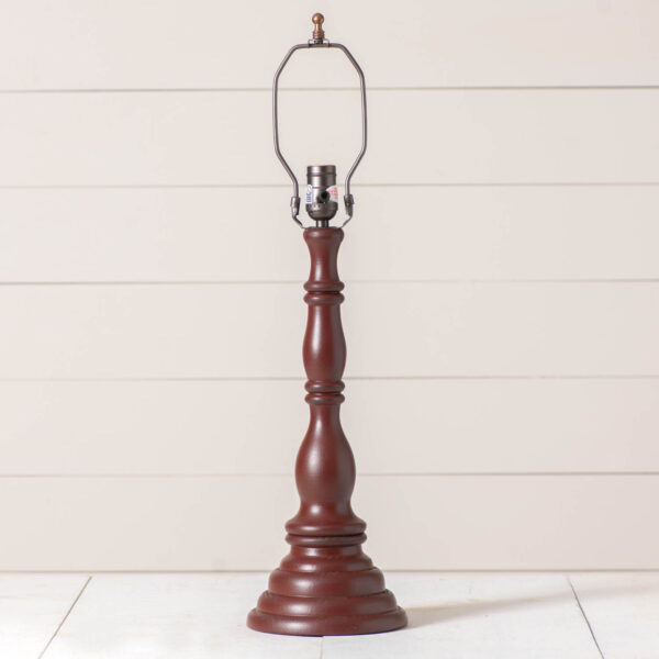 Rustic Red Davenport Wood Table Lamp Base in Rustic Red Lamp Bases