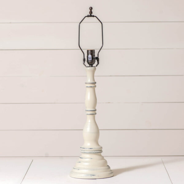 Rustic White Davenport Wood Table Lamp Base in Rustic White Lamp Bases