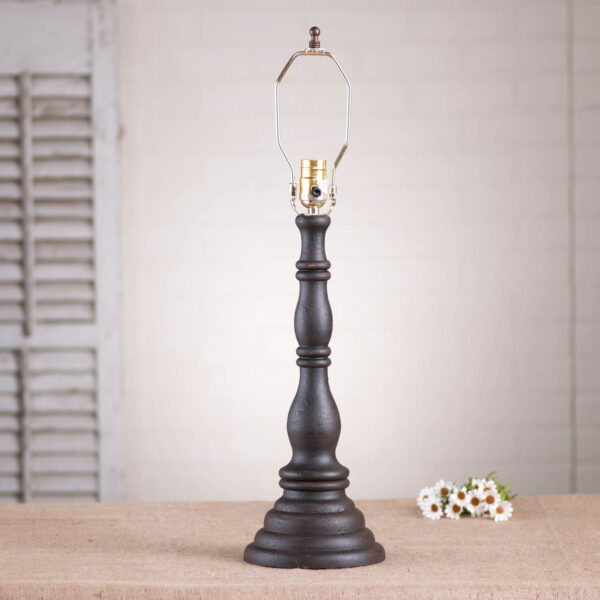 Americana Black Davenport Wood Table Lamp Base in Americana Black Lamp Bases