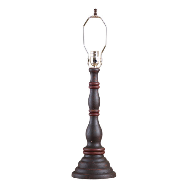 Americana Espresso with Red Stripe Davenport Wood Table Lamp Base in Americana Espresso