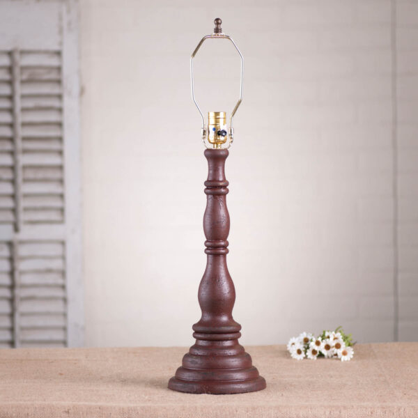 Americana Plantation Red Davenport Wood Table Lamp Base in Americana Red Lamp Bases