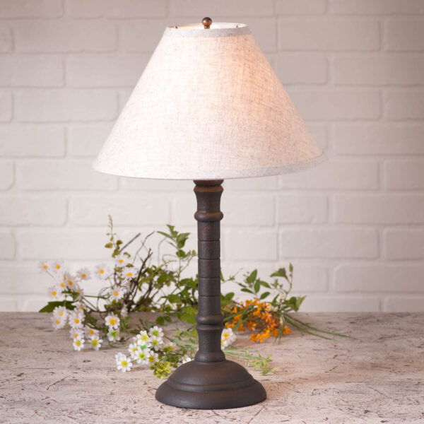 Hartford Black Gatlin Wood Table Lamp in Hartford Back with Fabric Linen Shade Lamps