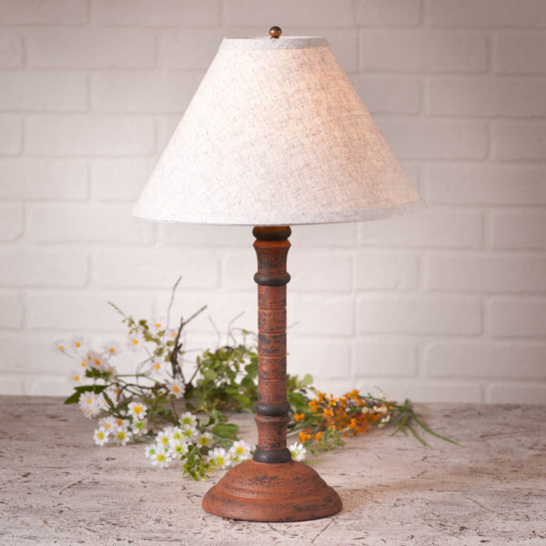 Hartford Pumpkin Gatlin Wood Table Lamp in Hartford Pumpkin with Fabric Linen Shade Lamps