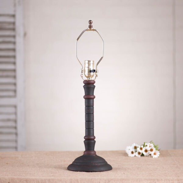 Hartford Black over Red with Red Stripe Gatlin Wood Table Lamp Base in Hartford Black with Red Stripe Lamp Bases