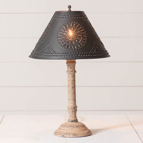 Buttermilk Gatlin Wood Table Lamp in Hartford Buttermilk with Textured Metal Shade Lamps