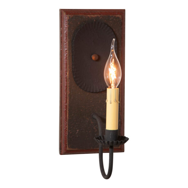 Americana Espresso with Red Stripe Wilcrest Sconce in Espresso with Salem Brick