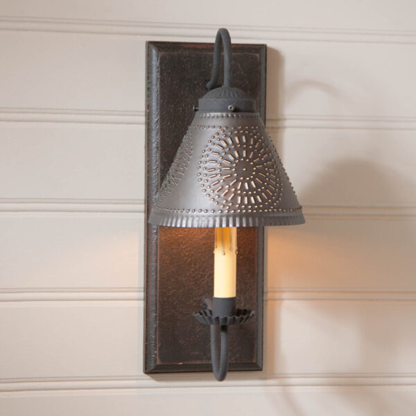 Americana Black Crestwood Sconce in Black Wired Sconces