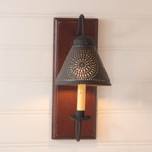 Americana Red Crestwood Sconce in Plantation Red Wired Sconces