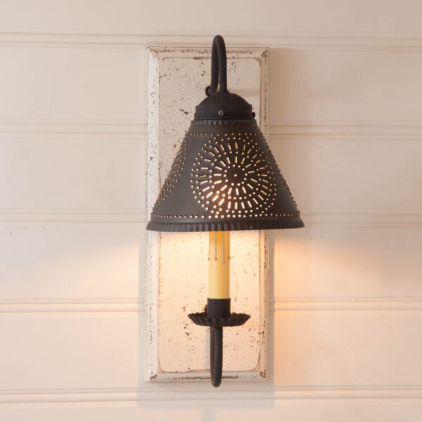 Americana White Crestwood Sconce in Vintage White Wired Sconces